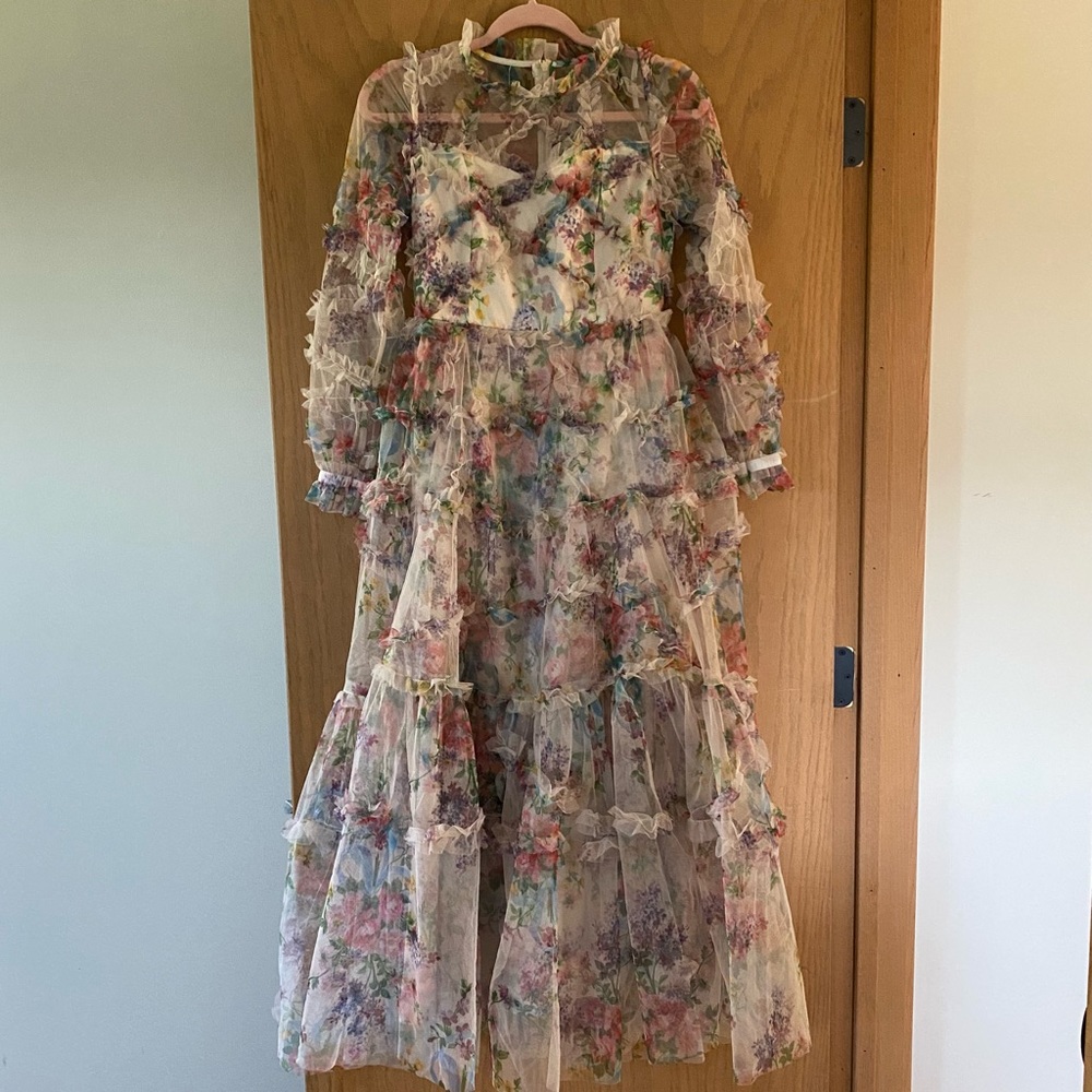 Floral long boho maxi dress. Perfect for a bridal shower!